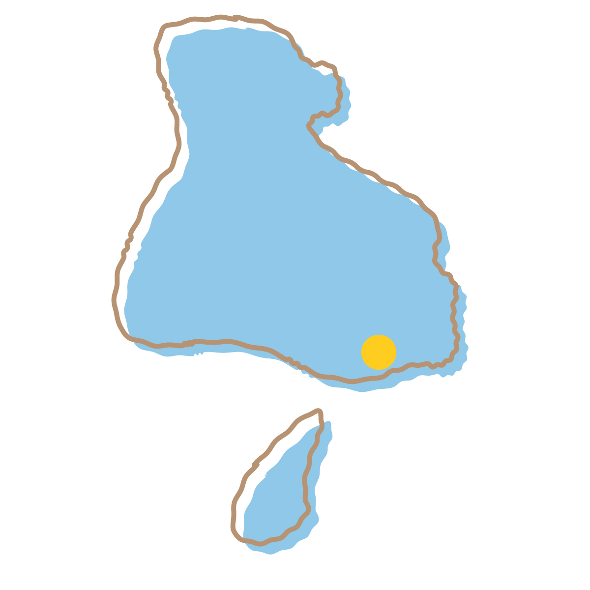 兵庫県の無料フリーイラスト|簡易・県庁あり・イラスト風(青)
