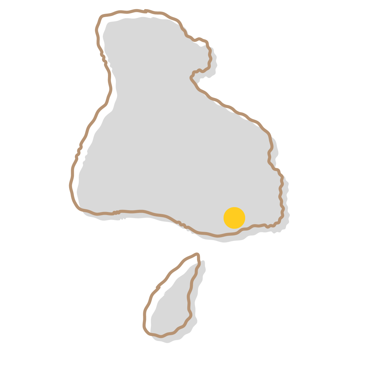 兵庫県の無料フリーイラスト｜簡易・県庁あり・イラスト風(グレー)