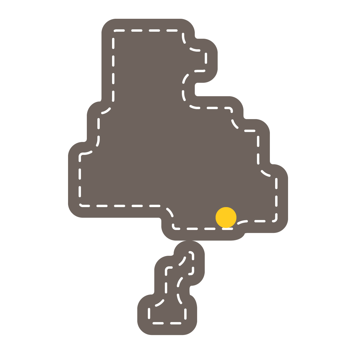 兵庫県の無料フリーイラスト|簡易・県庁あり・角丸ステッチ(黒)