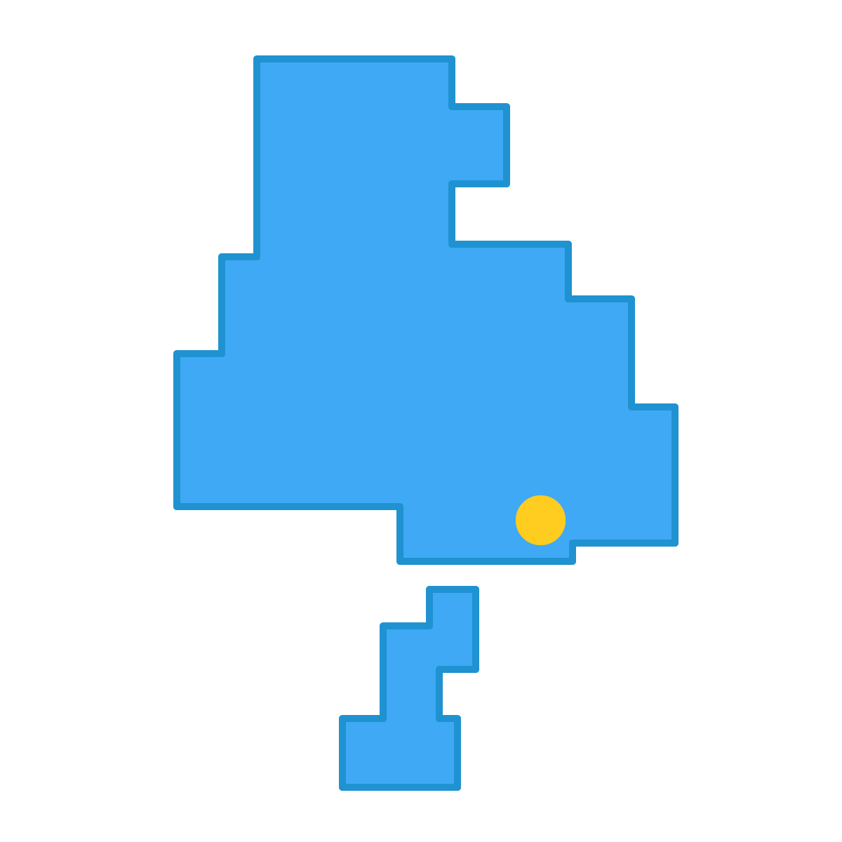 兵庫県の無料フリーイラスト|簡易・県庁あり・四角(青)