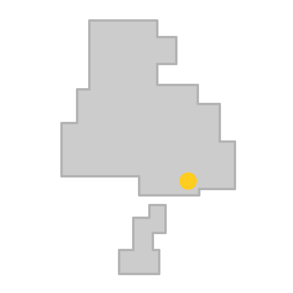 兵庫県の無料フリーイラスト|簡易・県庁あり・四角(グレー)