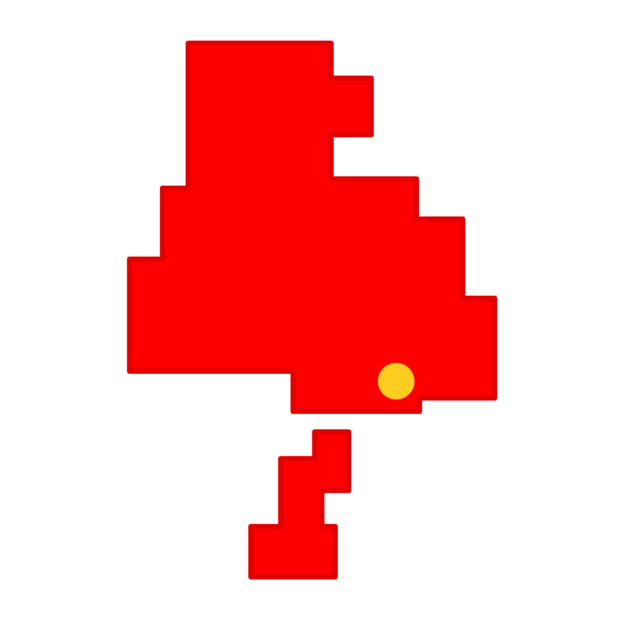 兵庫県の無料フリーイラスト|簡易・県庁あり・四角(赤)