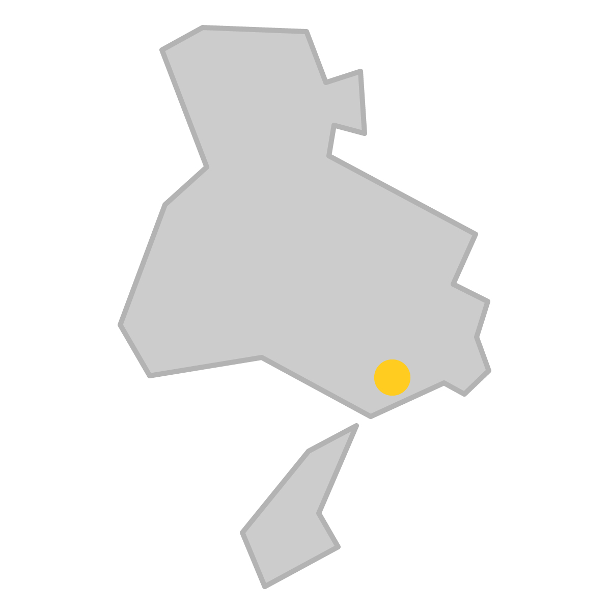 兵庫県の無料フリーイラスト|簡易・県庁あり・三角(グレー)