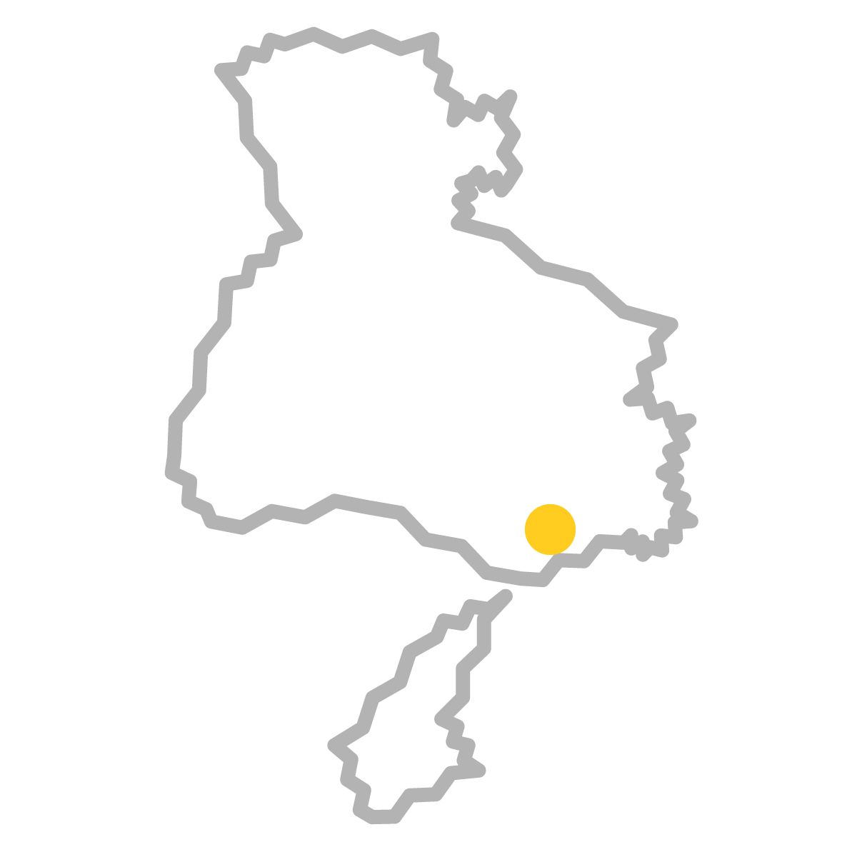 兵庫県の無料フリーイラスト｜簡易・県庁あり・ジグザグ(グレー)