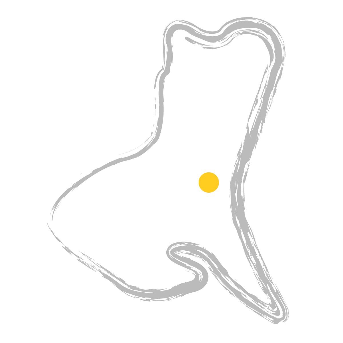 茨城県の無料フリーイラスト|簡易・県庁あり・毛筆(グレー)