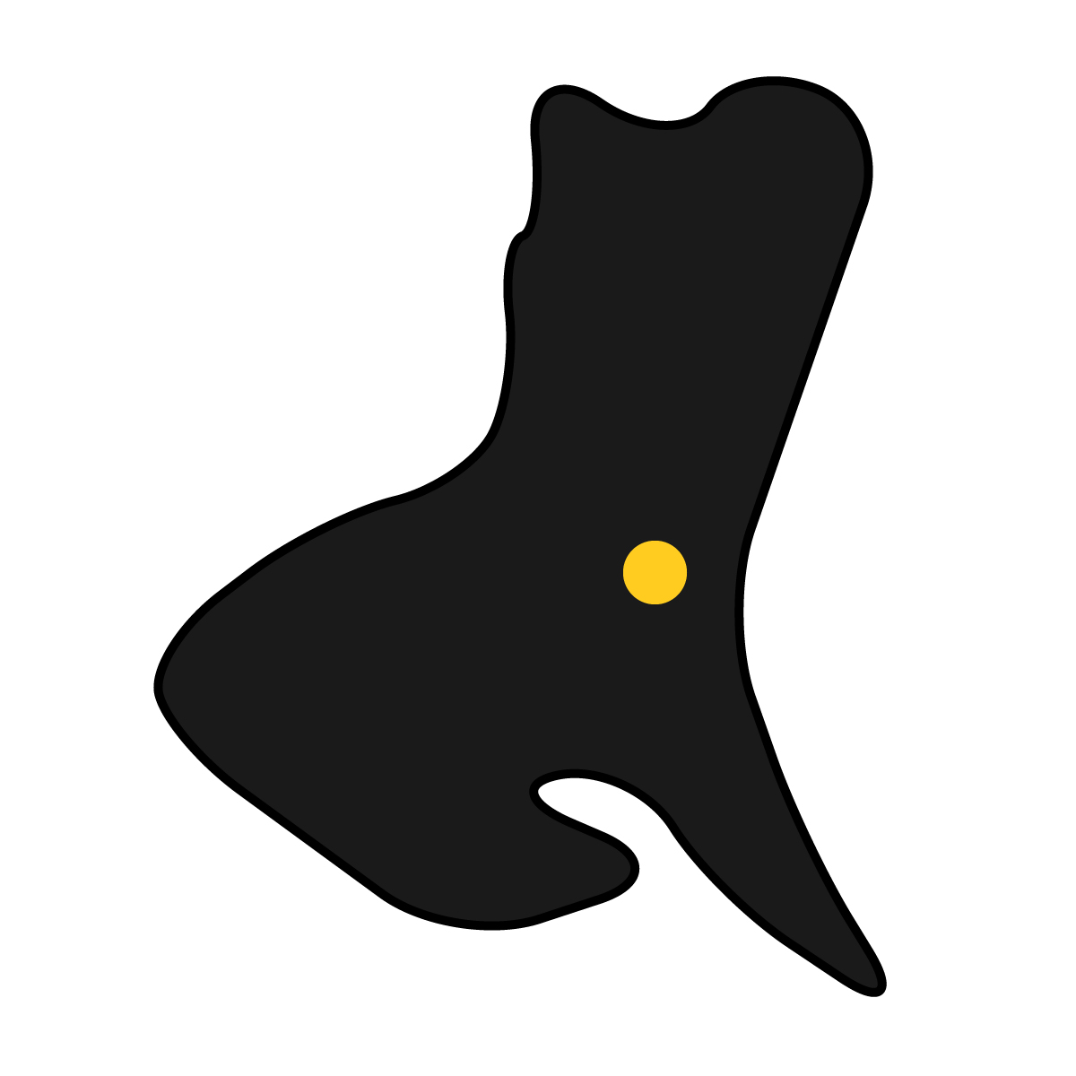 茨城県の無料フリーイラスト|簡易・県庁あり・曲線(黒)