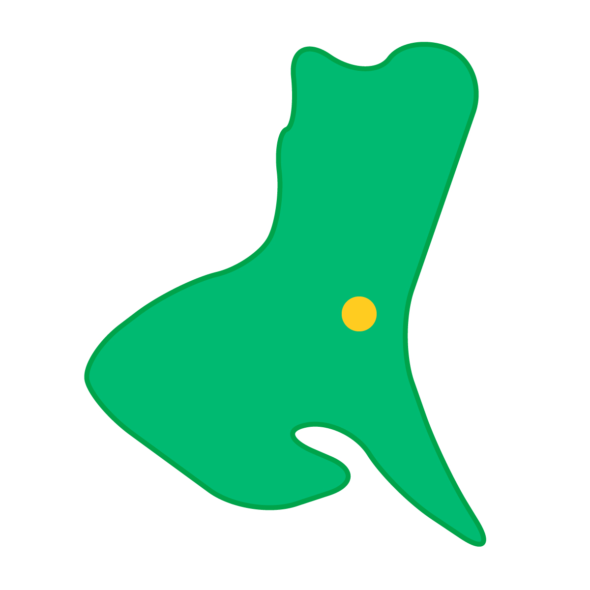 茨城県の無料フリーイラスト｜簡易・県庁あり・曲線(緑)