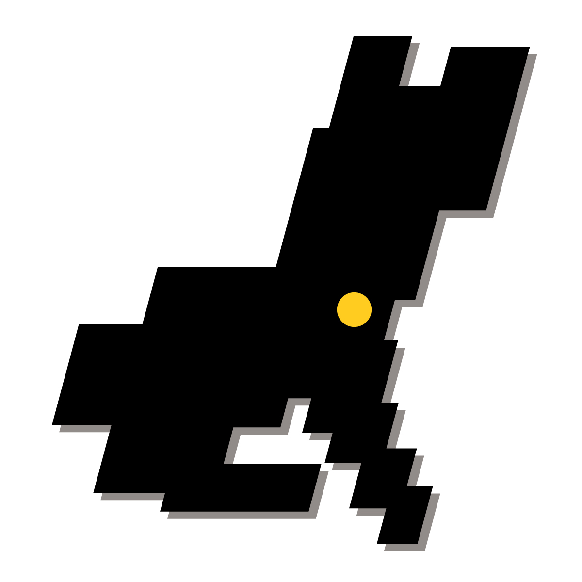 茨城県の無料フリーイラスト|簡易・県庁あり・四角斜め(黒)