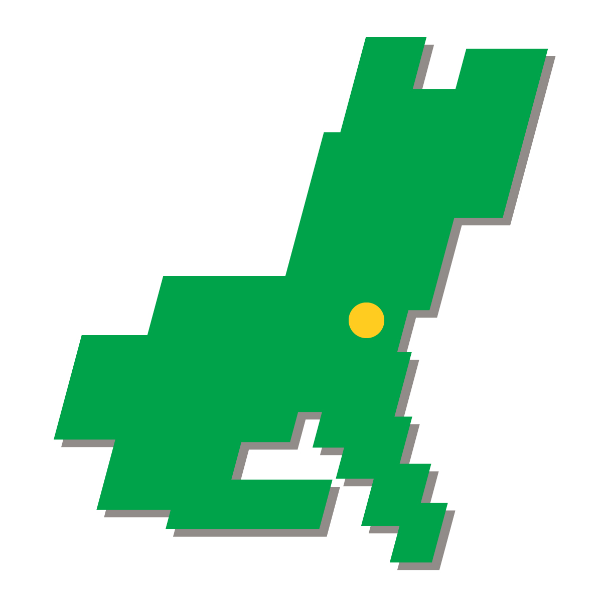 茨城県の無料フリーイラスト｜簡易・県庁あり・四角斜め(緑)