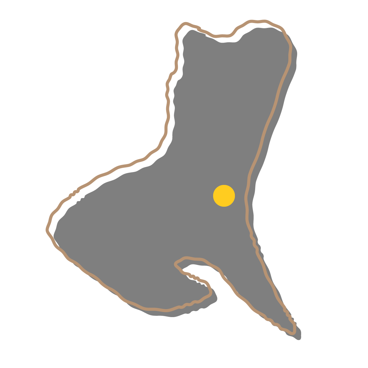 茨城県の無料フリーイラスト｜簡易・県庁あり・イラスト風(黒)