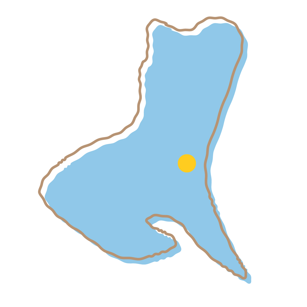 茨城県の無料フリーイラスト｜簡易・県庁あり・イラスト風(青)
