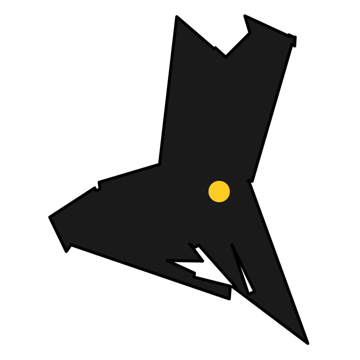 茨城県の無料フリーイラスト｜簡易・県庁あり・単純化(黒)