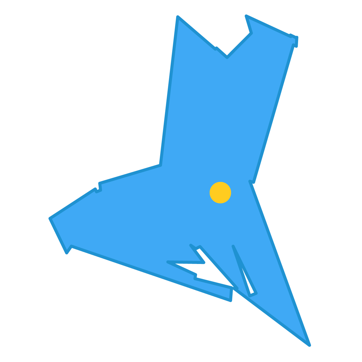 茨城県の無料フリーイラスト｜簡易・県庁あり・単純化(青)