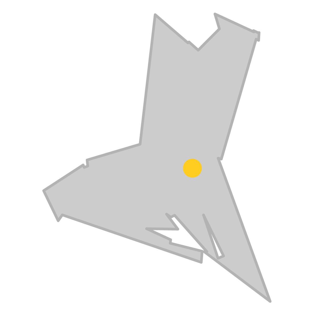 茨城県の無料フリーイラスト｜簡易・県庁あり・単純化(グレー)