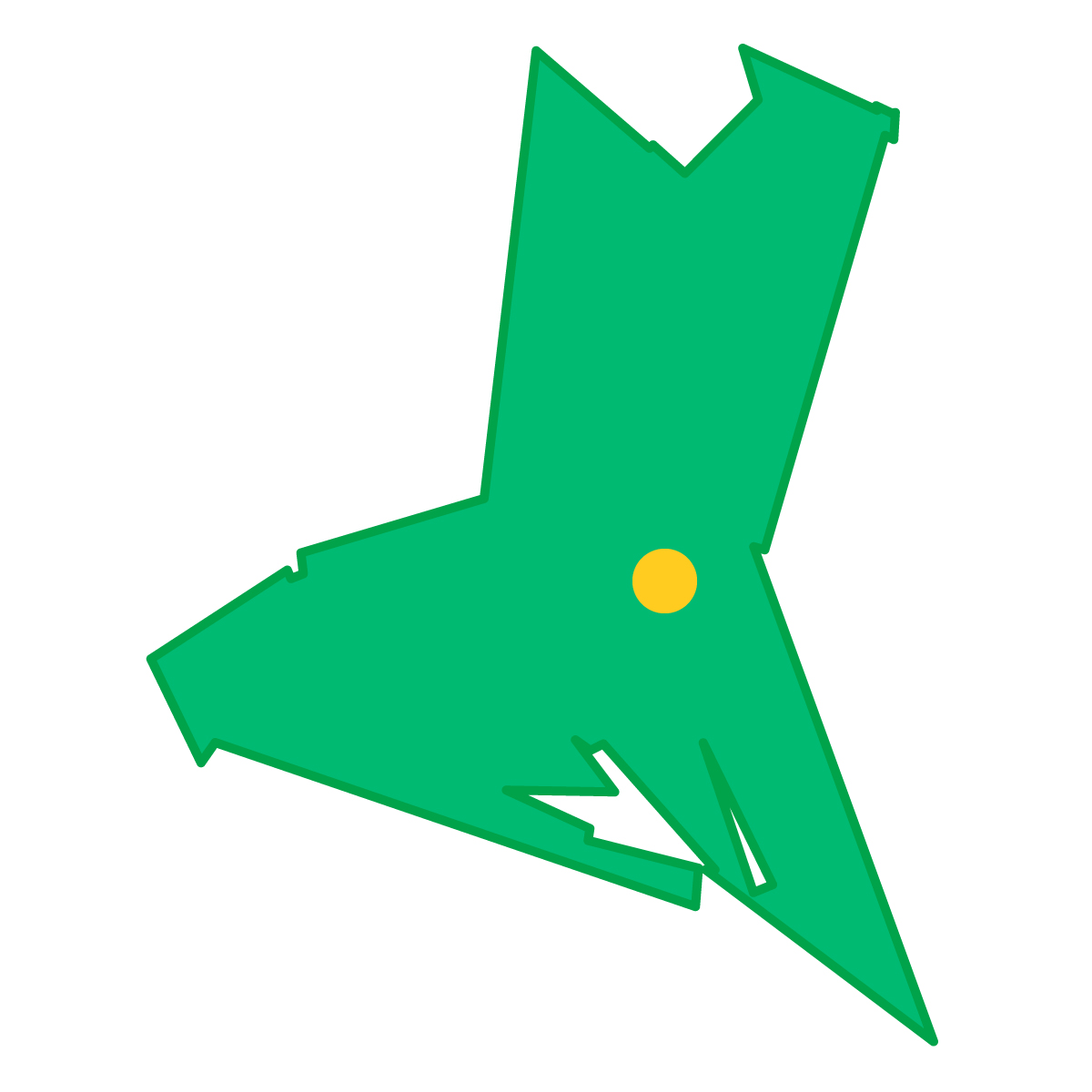 茨城県の無料フリーイラスト｜簡易・県庁あり・単純化(緑)