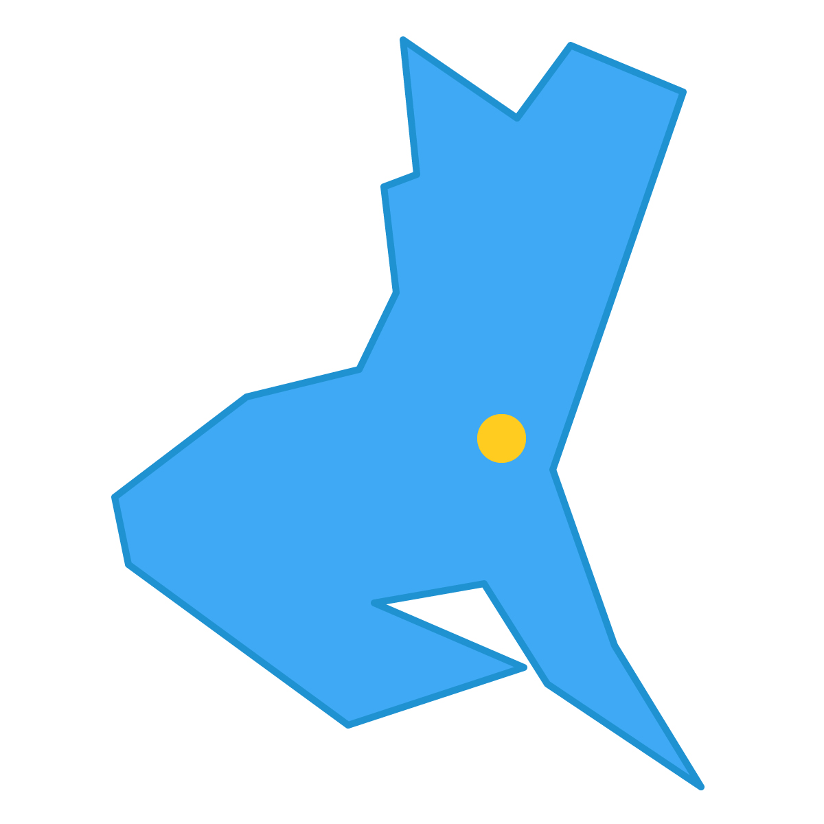 茨城県の無料フリーイラスト|簡易・県庁あり・三角(青)