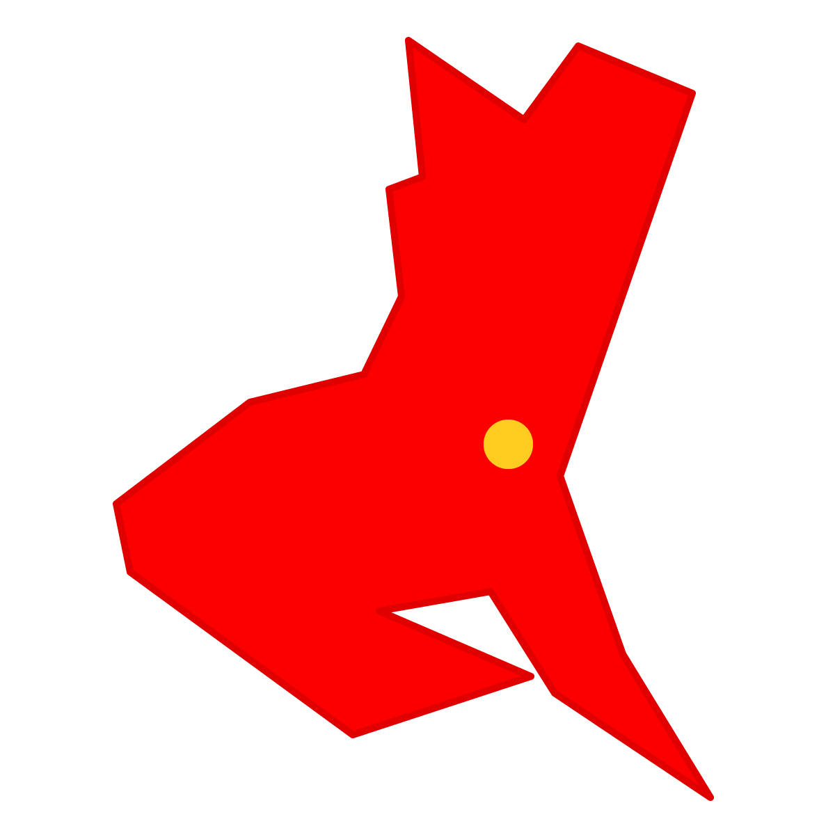 茨城県の無料フリーイラスト|簡易・県庁あり・三角(赤)