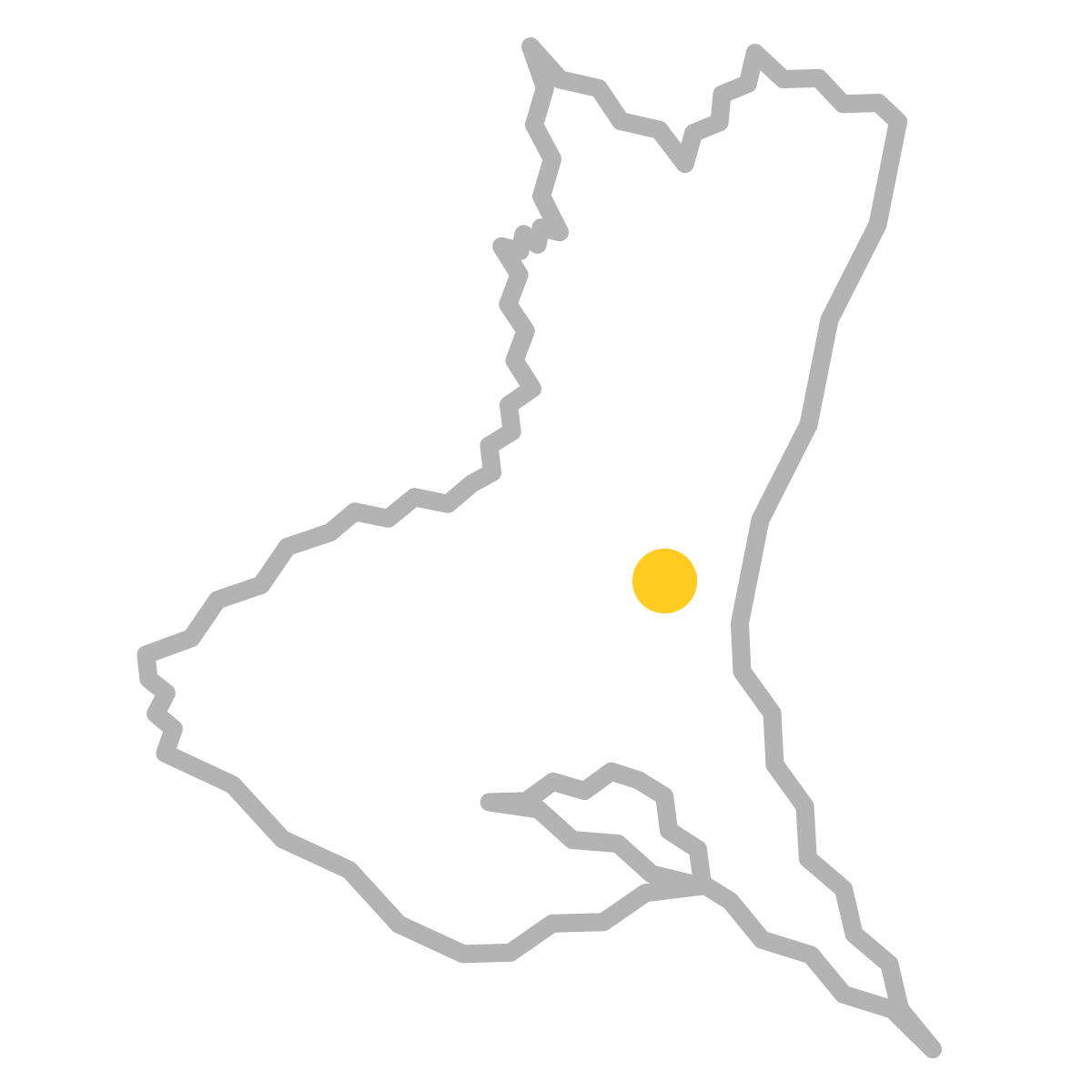 茨城県の無料フリーイラスト｜簡易・県庁あり・ジグザグ(グレー)