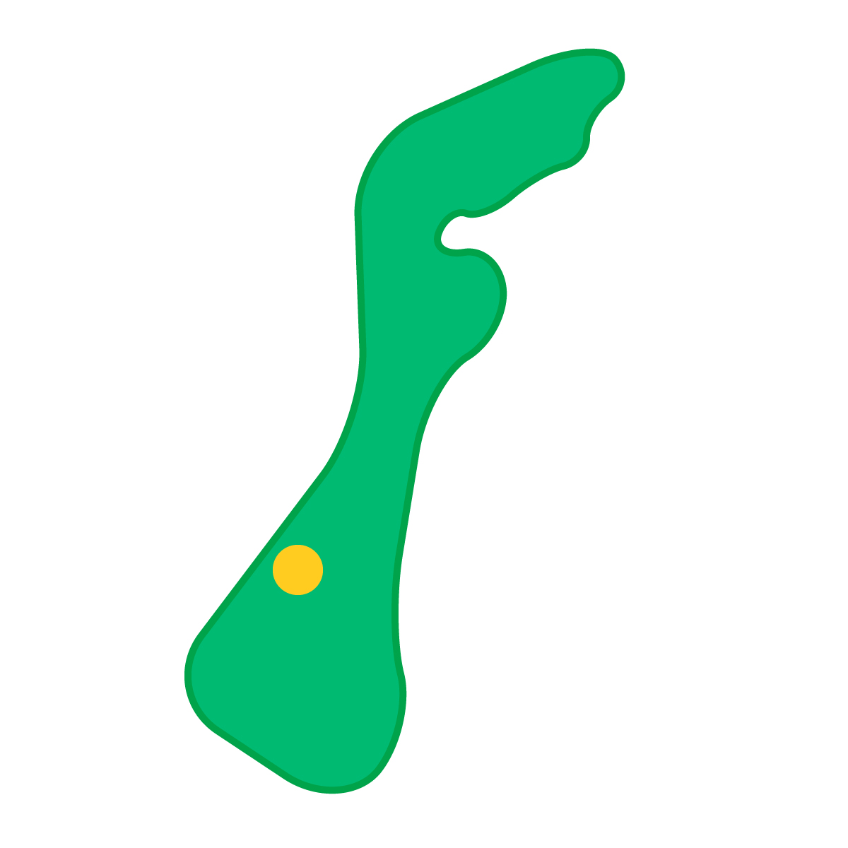 石川県の無料フリーイラスト|簡易・県庁あり・曲線(緑)