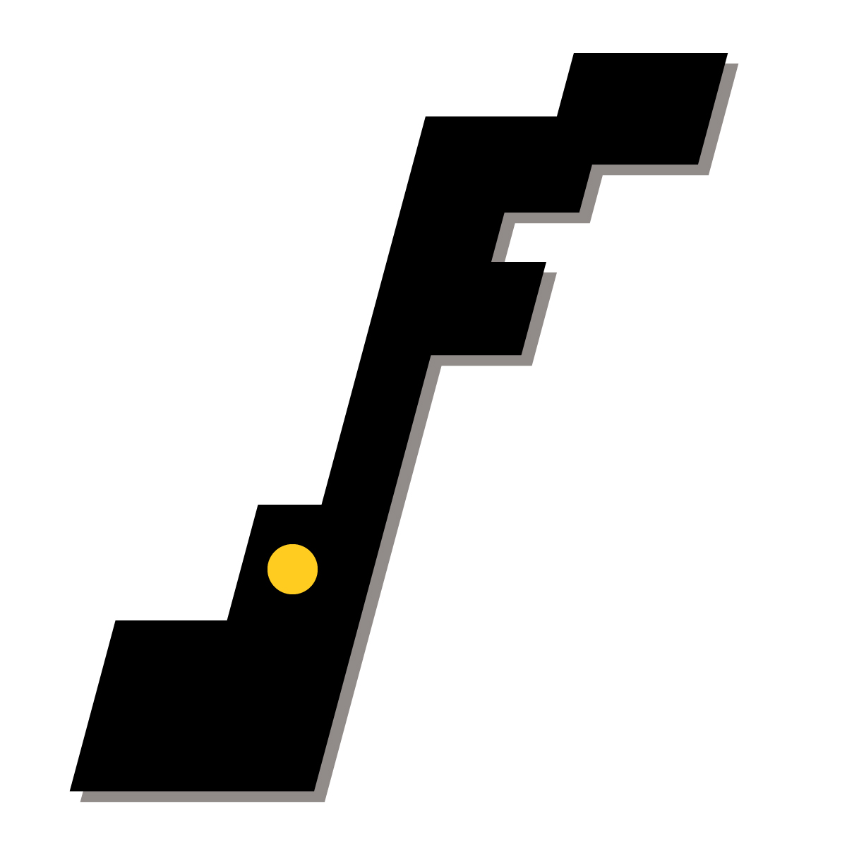 石川県の無料フリーイラスト｜簡易・県庁あり・四角斜め(黒)