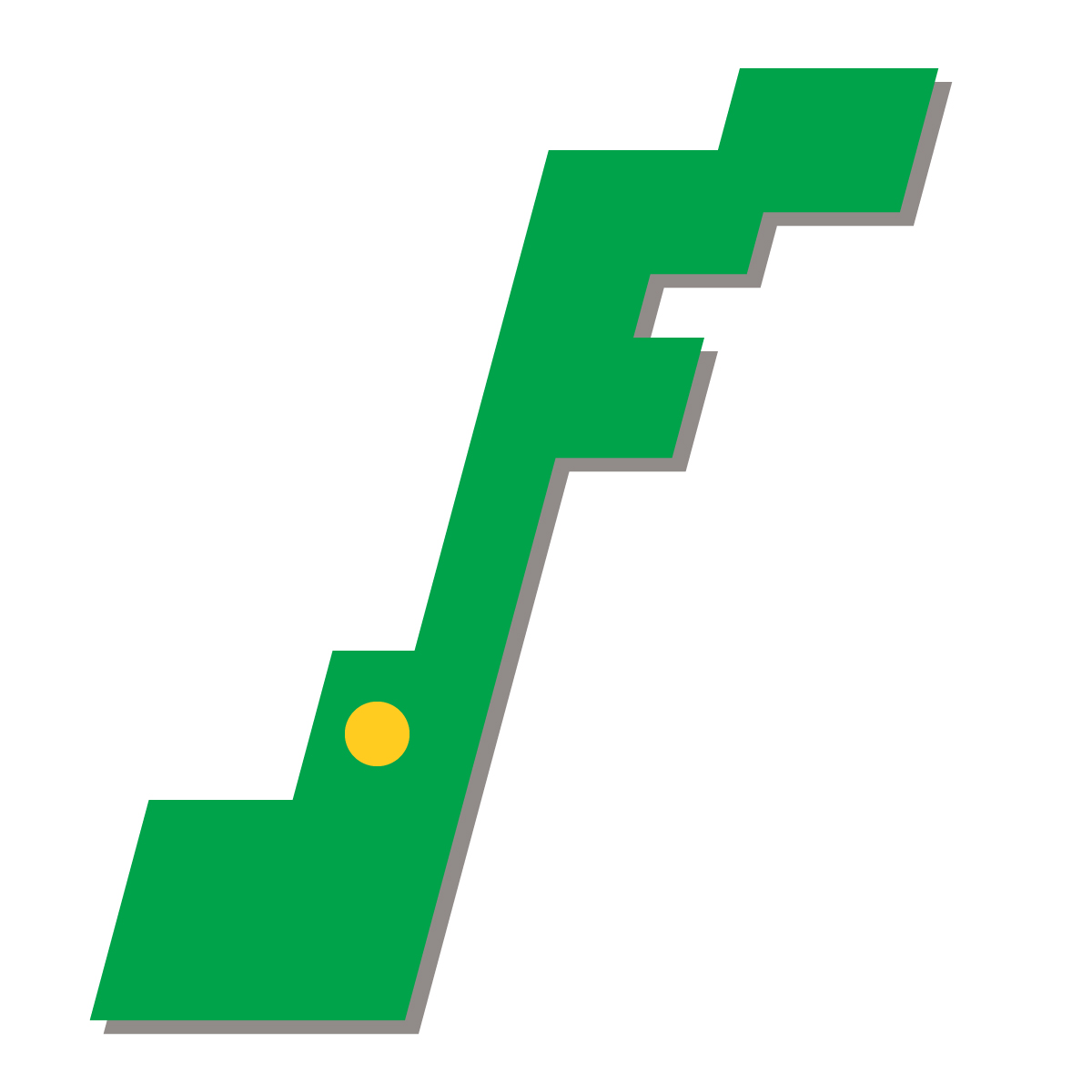 石川県の無料フリーイラスト｜簡易・県庁あり・四角斜め(緑)