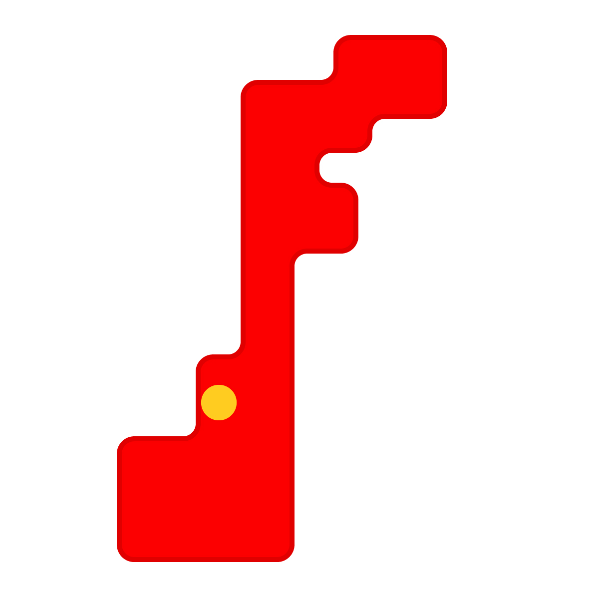 石川県の無料フリーイラスト|簡易・県庁あり・角丸(赤)