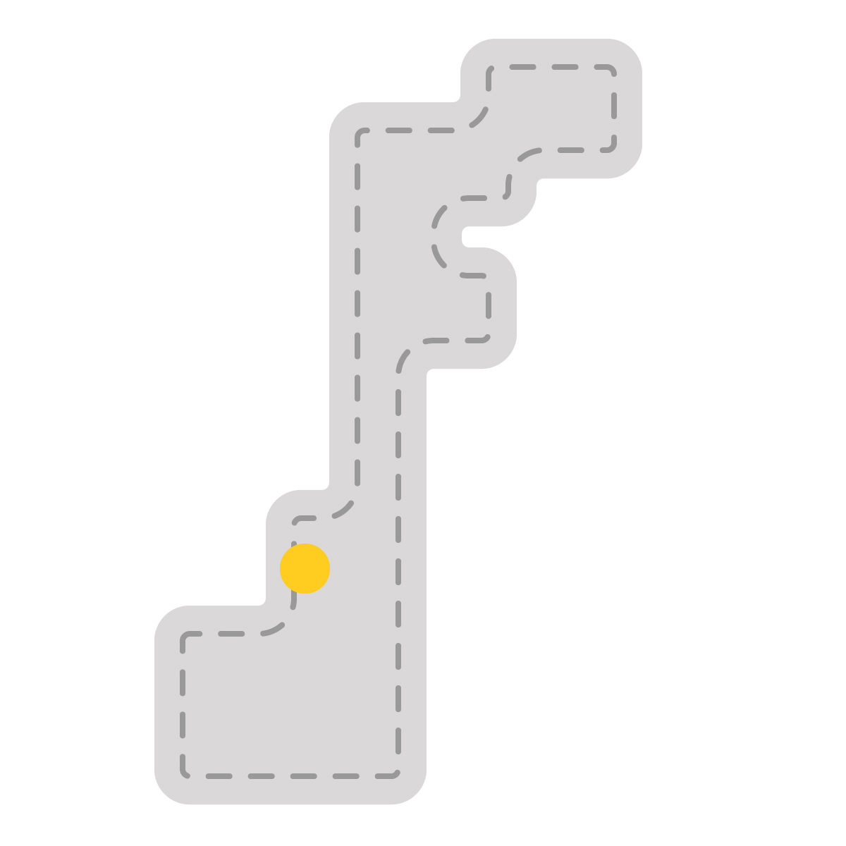 石川県の無料フリーイラスト|簡易・県庁あり・角丸ステッチ(グレー)
