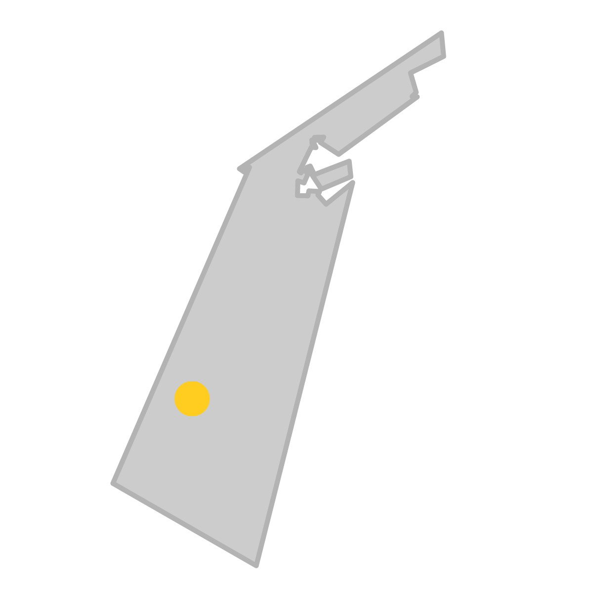 石川県の無料フリーイラスト｜簡易・県庁あり・単純化(グレー)