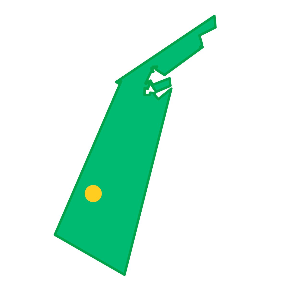 石川県の無料フリーイラスト|簡易・県庁あり・単純化(緑)
