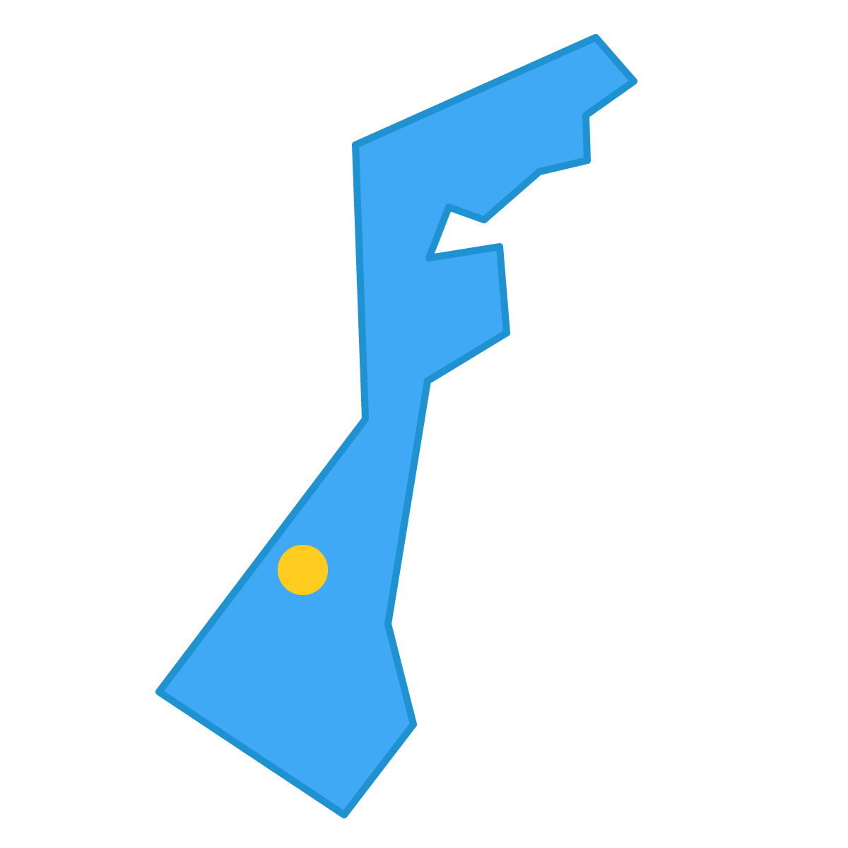 石川県の無料フリーイラスト|簡易・県庁あり・三角(青)