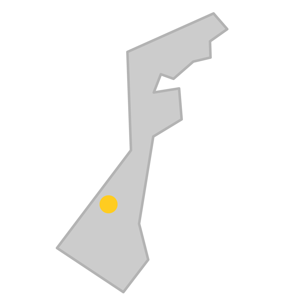 石川県の無料フリーイラスト|簡易・県庁あり・三角(グレー)
