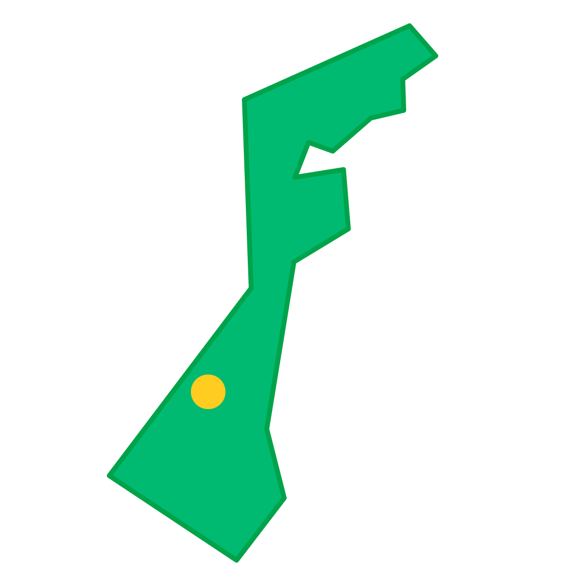 石川県の無料フリーイラスト|簡易・県庁あり・三角(緑)