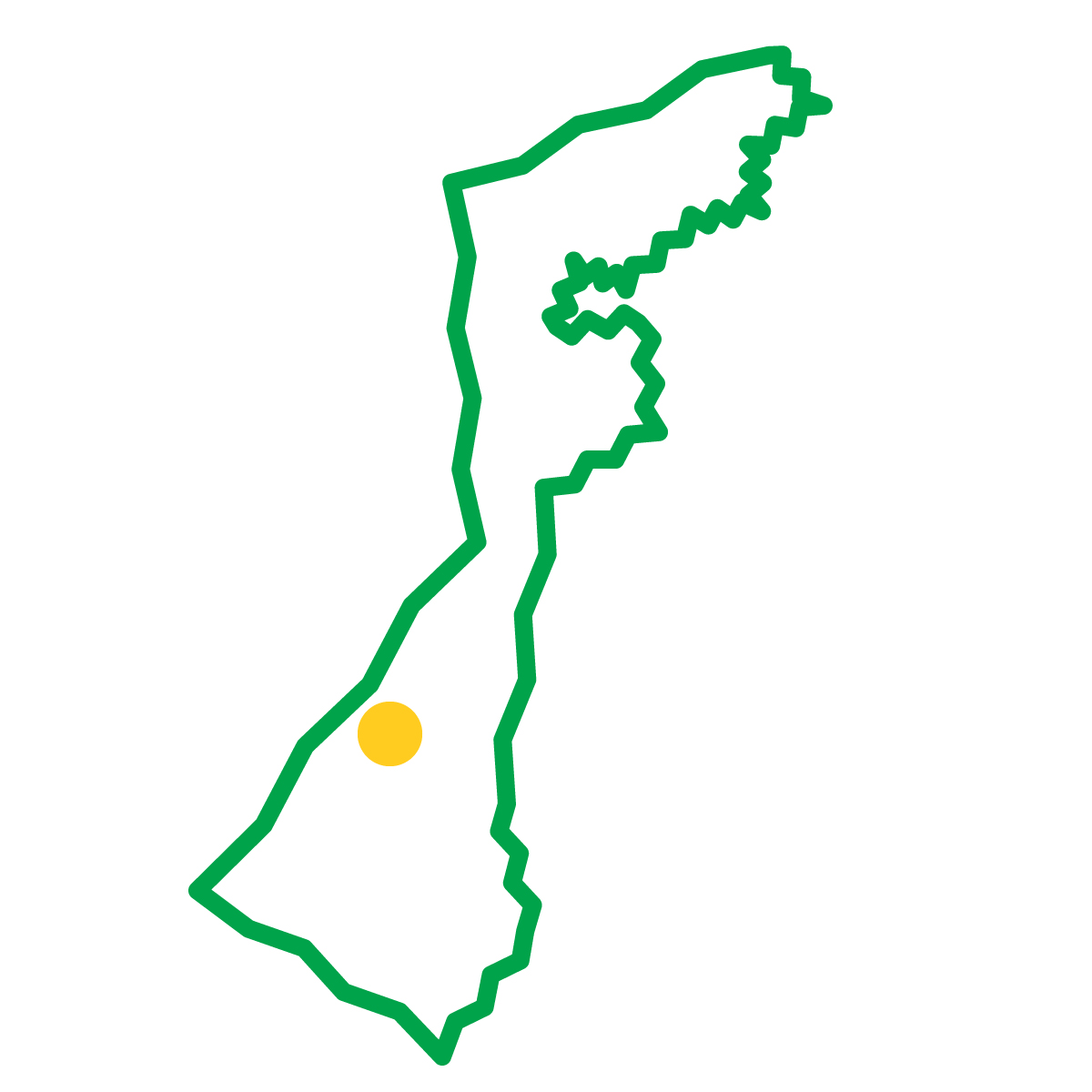 石川県の無料フリーイラスト|簡易・県庁あり・ジグザグ(緑)