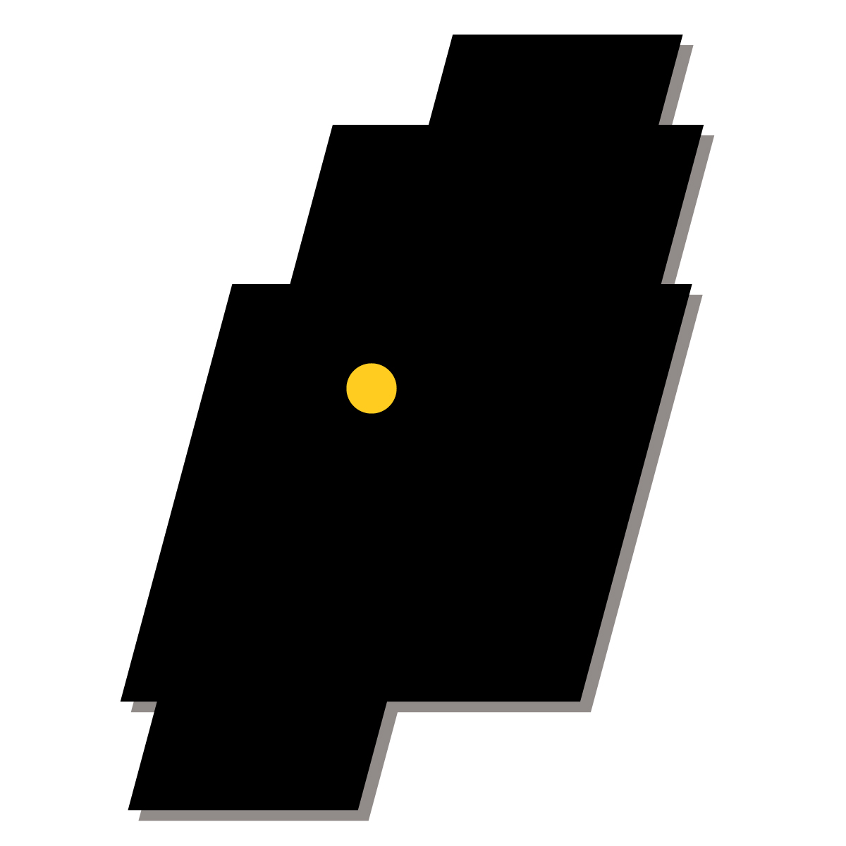 岩手県の無料フリーイラスト｜簡易・県庁あり・四角斜め(黒)