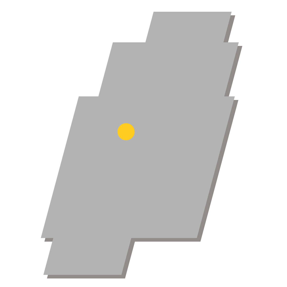 岩手県の無料フリーイラスト｜簡易・県庁あり・四角斜め(グレー)