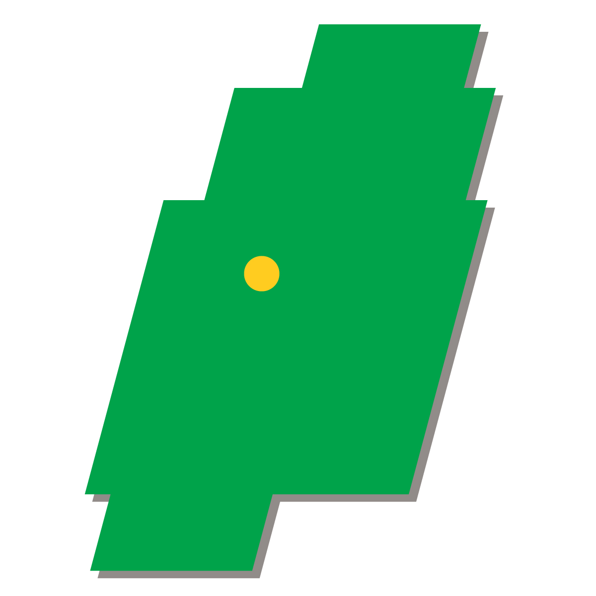 岩手県の無料フリーイラスト|簡易・県庁あり・四角斜め(緑)