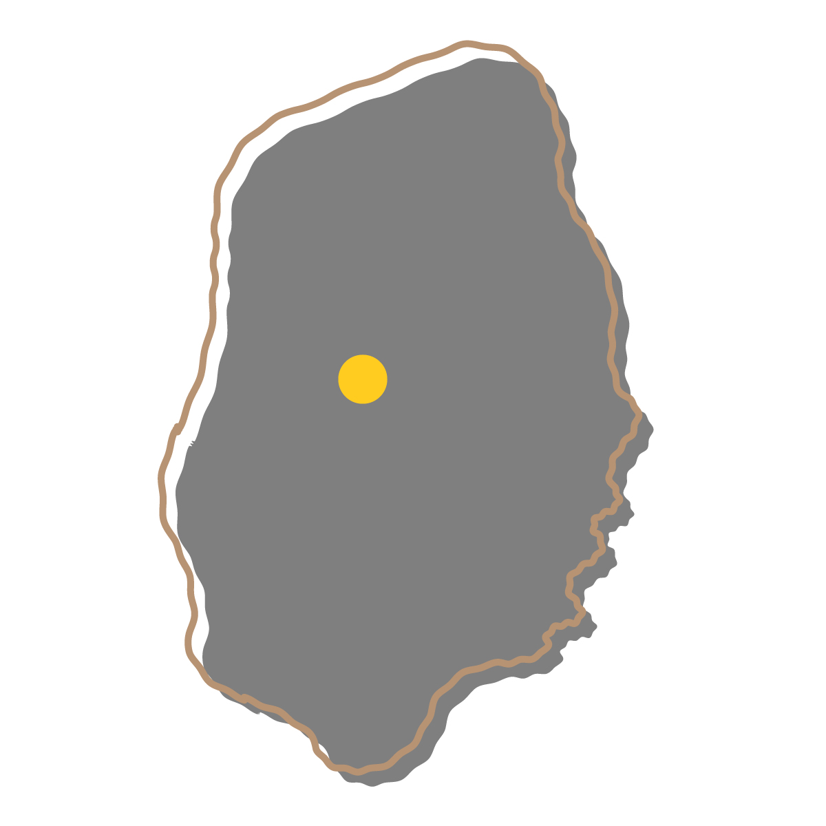 岩手県の無料フリーイラスト｜簡易・県庁あり・イラスト風(黒)