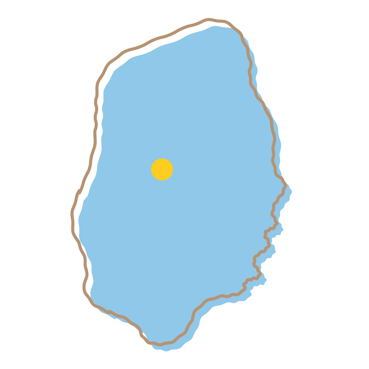 岩手県の無料フリーイラスト|簡易・県庁あり・イラスト風(青)