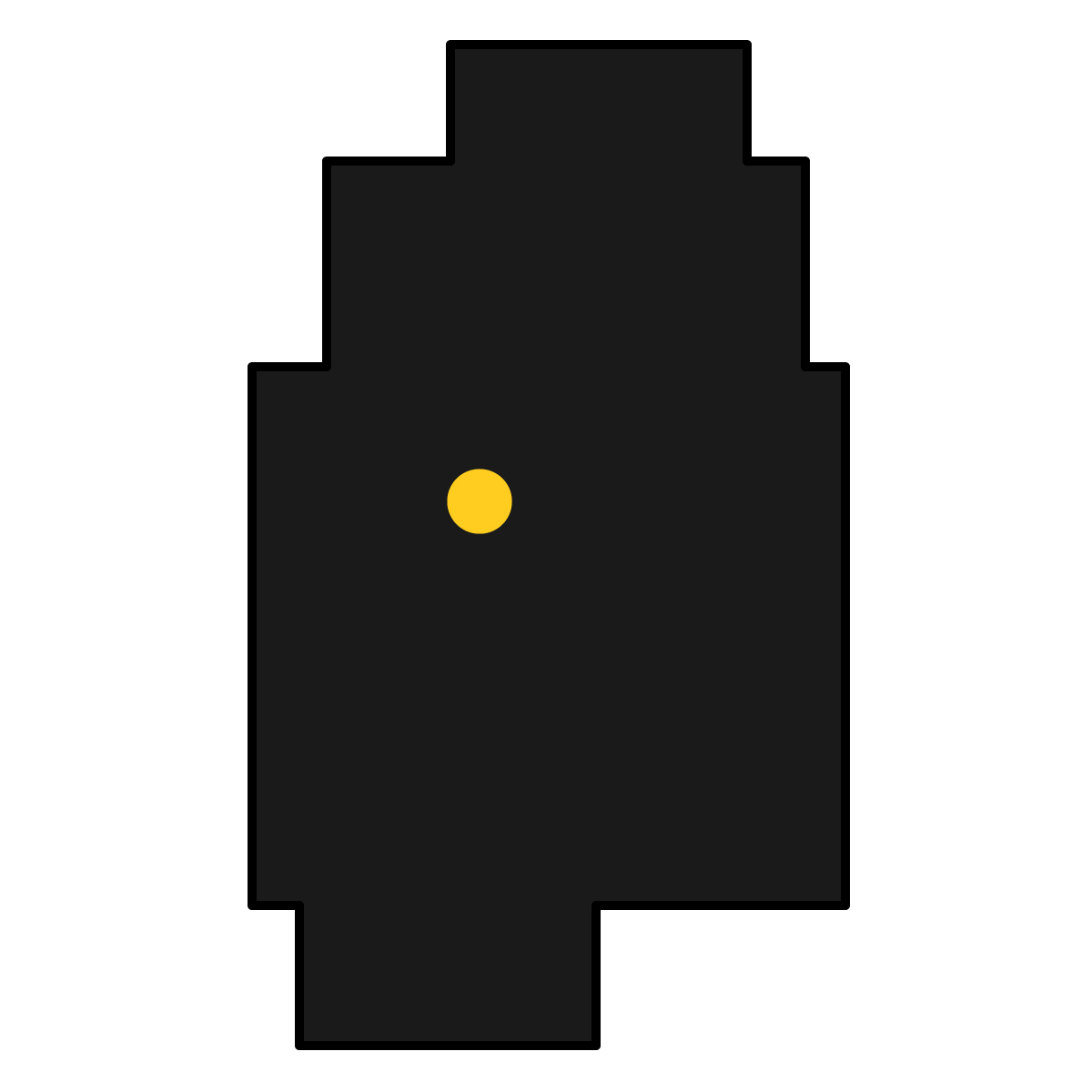 岩手県の無料フリーイラスト|簡易・県庁あり・四角(黒)