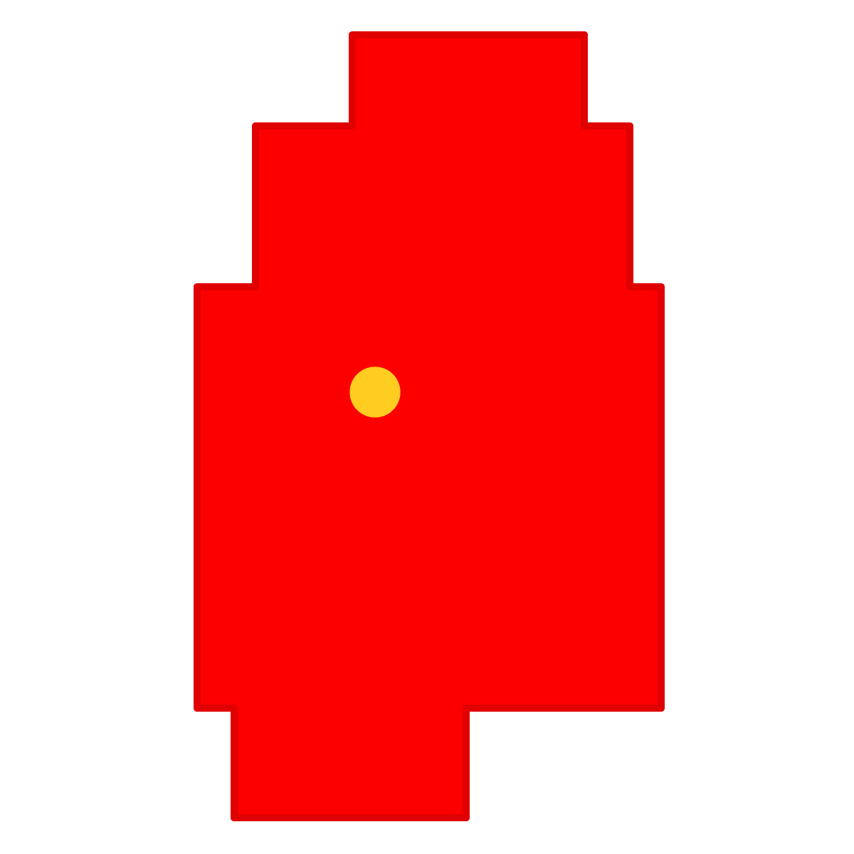岩手県の無料フリーイラスト｜簡易・県庁あり・四角(赤)