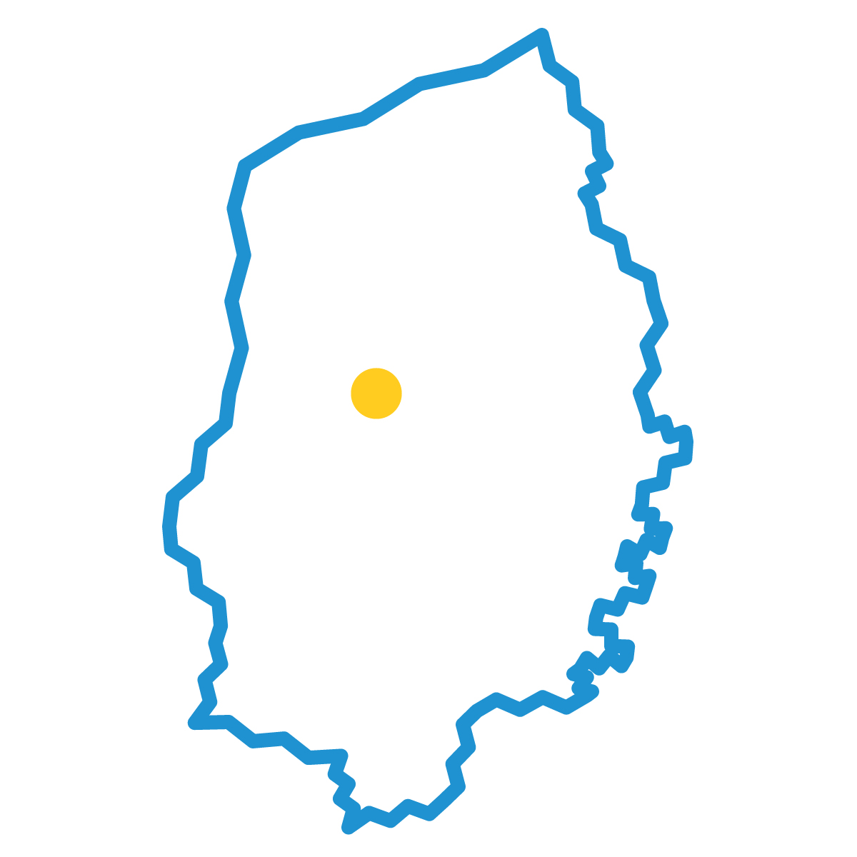 岩手県の無料フリーイラスト｜簡易・県庁あり・ジグザグ(青)