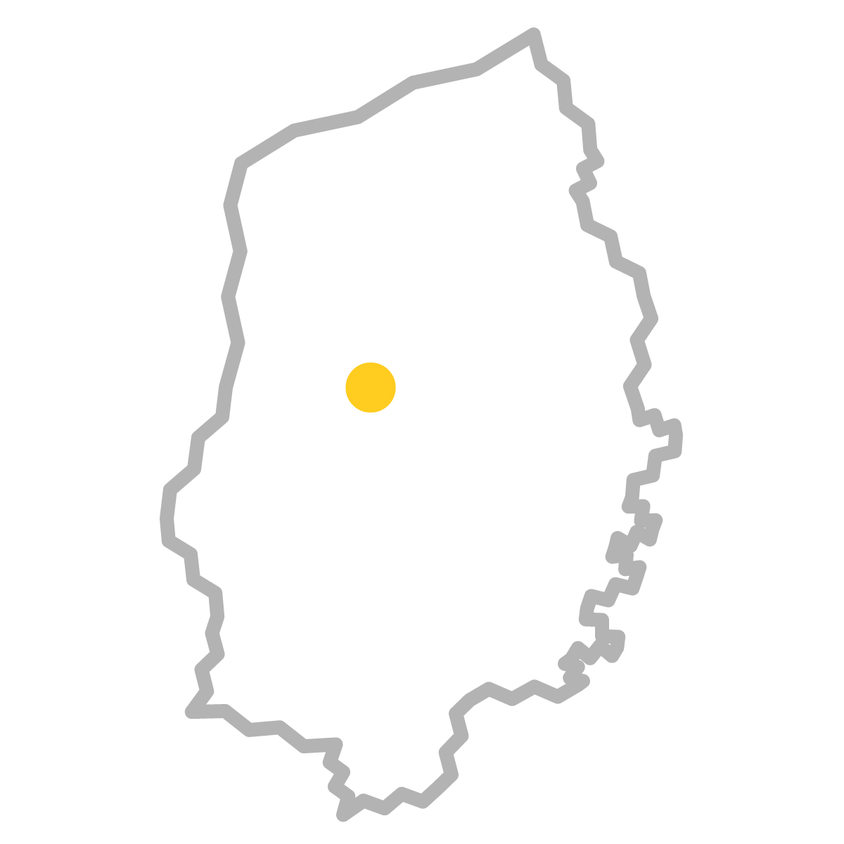 岩手県の無料フリーイラスト｜簡易・県庁あり・ジグザグ(グレー)