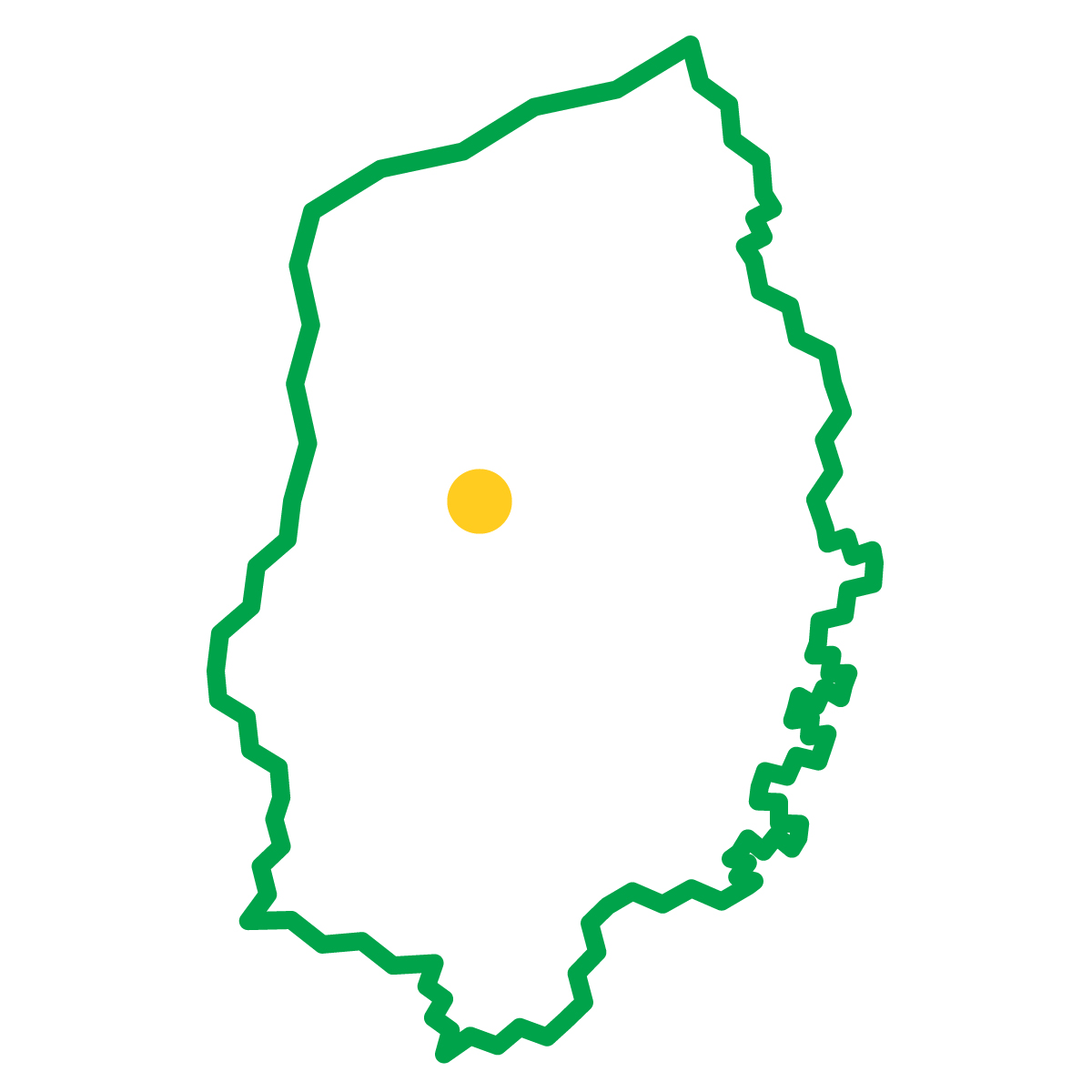 岩手県の無料フリーイラスト｜簡易・県庁あり・ジグザグ(緑)