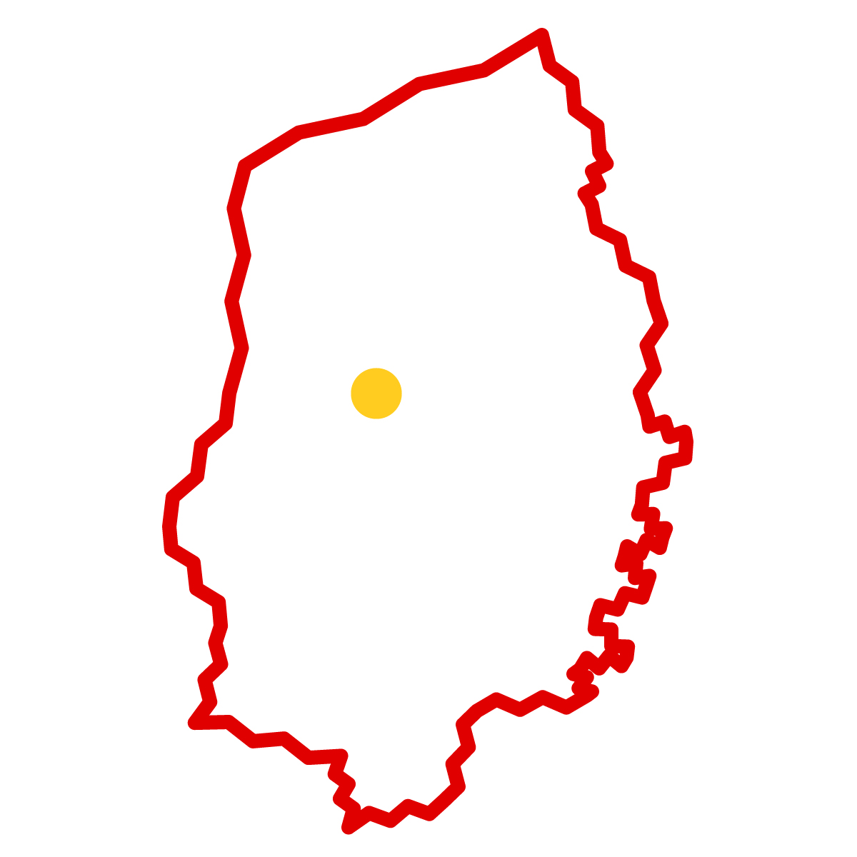 岩手県の無料フリーイラスト|簡易・県庁あり・ジグザグ(赤)