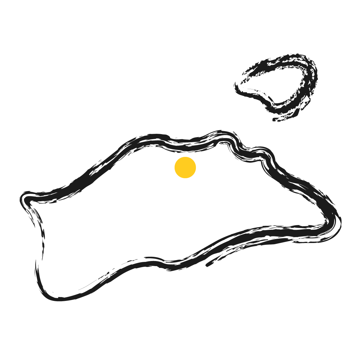 香川県の無料フリーイラスト|簡易・県庁あり・毛筆(黒)