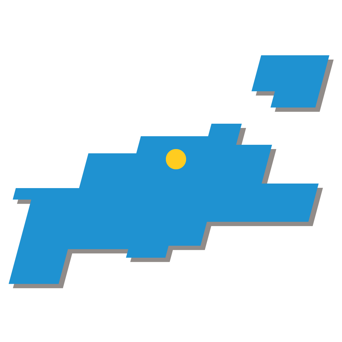 香川県の無料フリーイラスト|簡易・県庁あり・四角斜め(青)