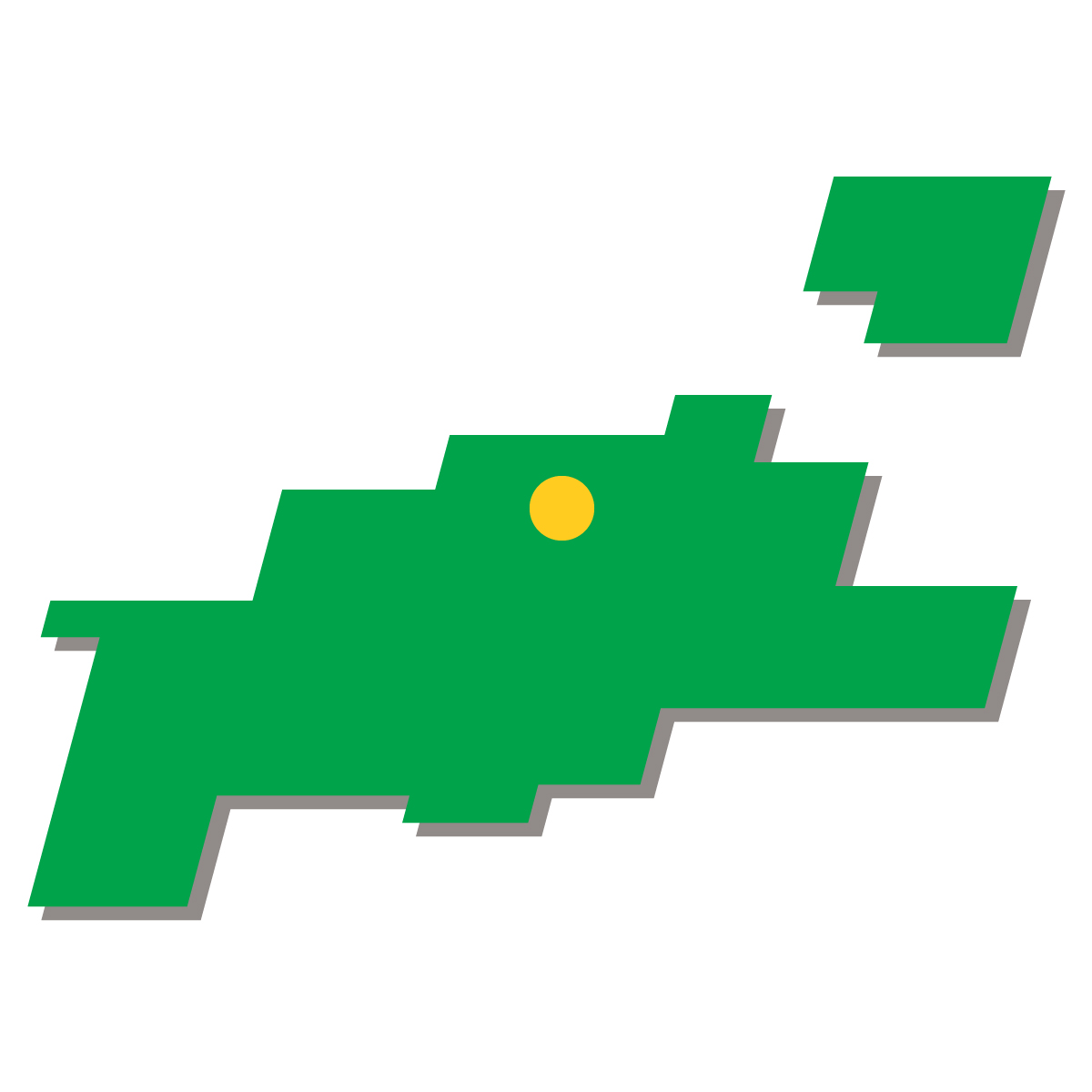 香川県の無料フリーイラスト|簡易・県庁あり・四角斜め(緑)