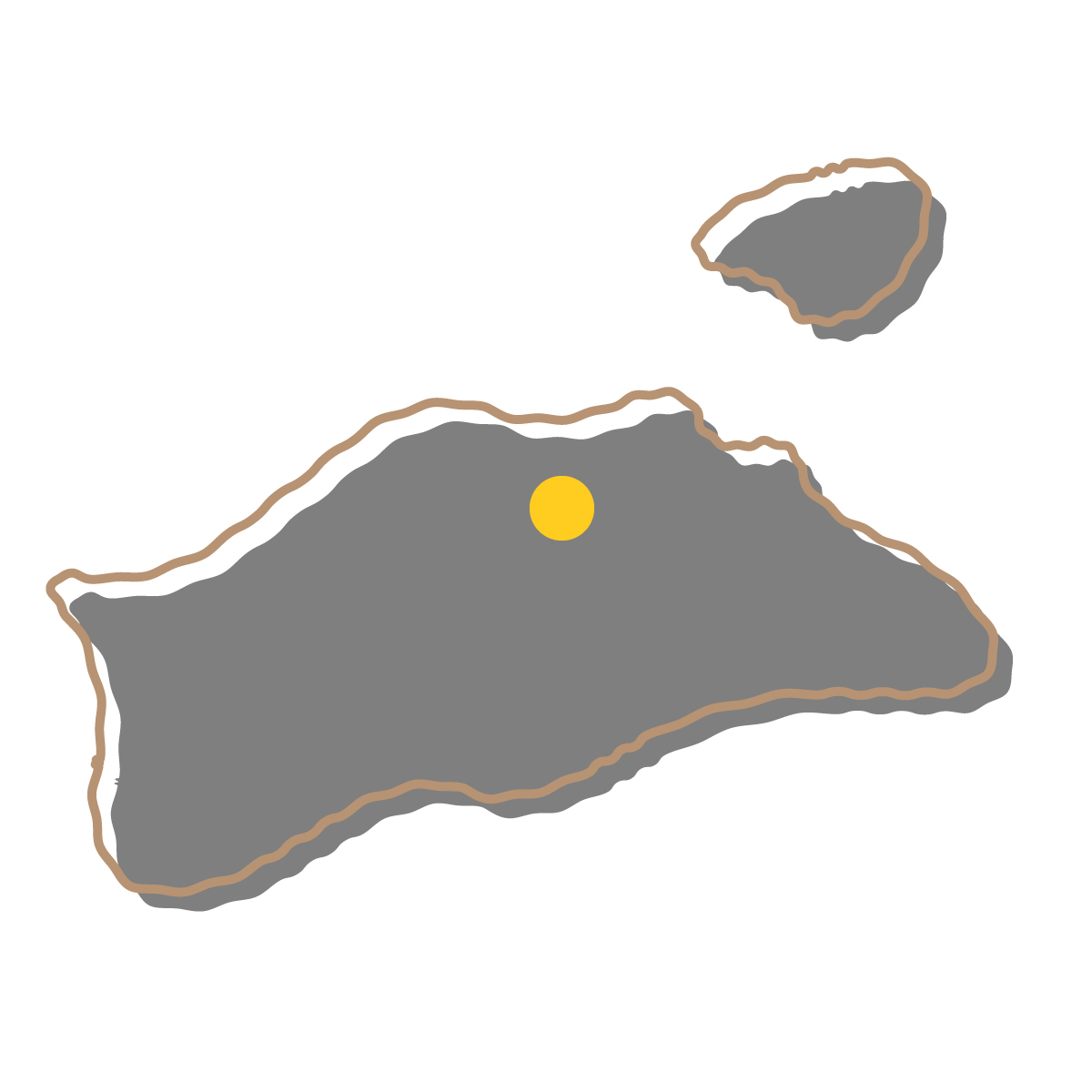 香川県の無料フリーイラスト｜簡易・県庁あり・イラスト風(黒)