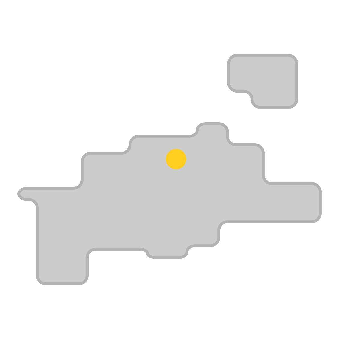 香川県の無料フリーイラスト|簡易・県庁あり・角丸(グレー)