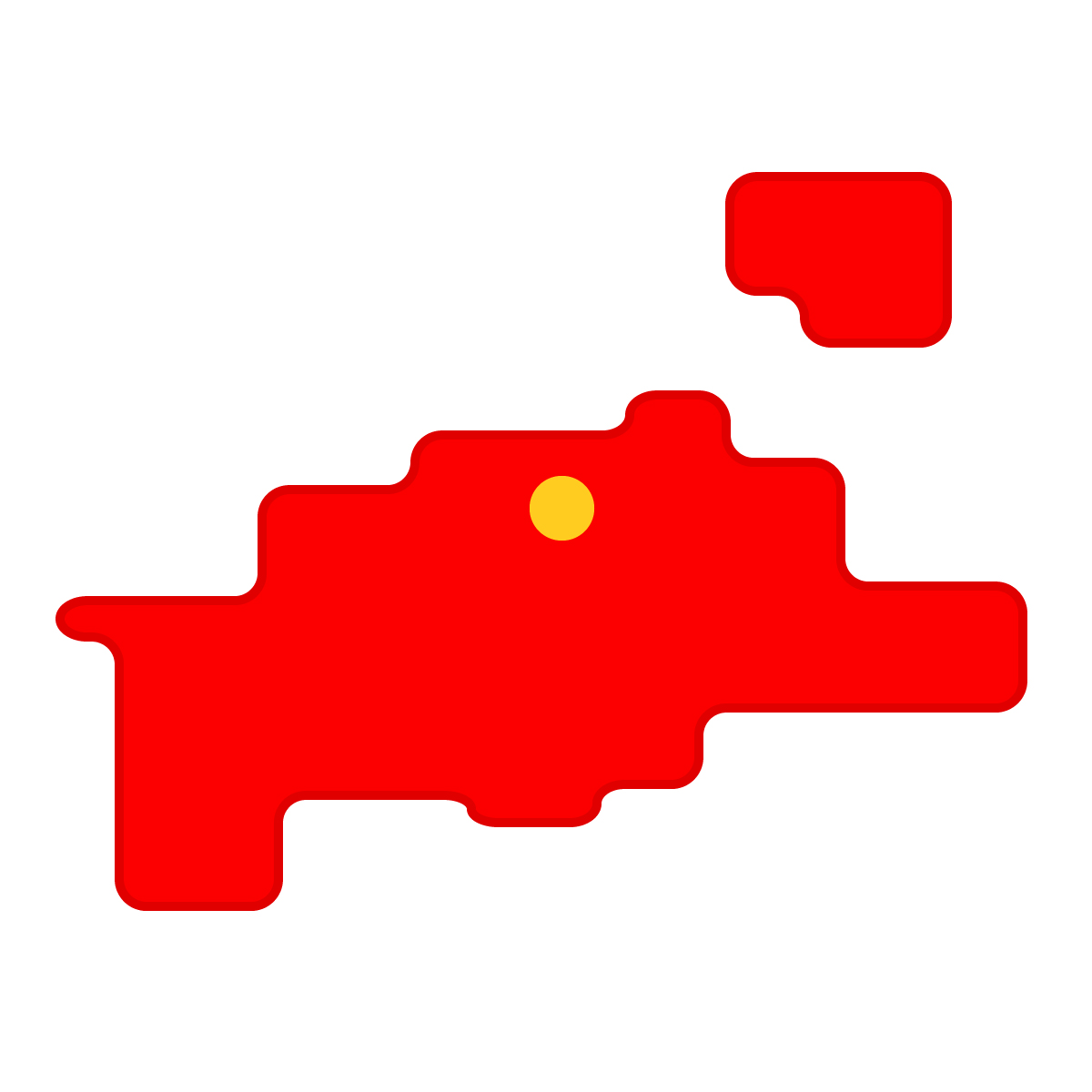 香川県の無料フリーイラスト｜簡易・県庁あり・角丸(赤)